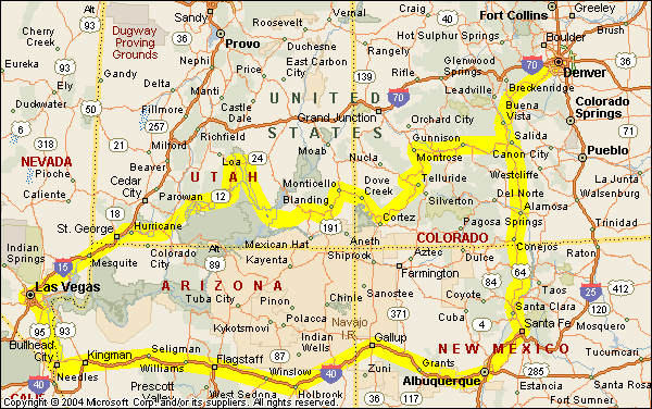 Map of Trip 1990